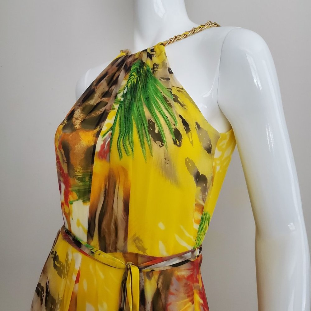 Cache : Yellow Jungle Print Handkerchief Dress - image 2